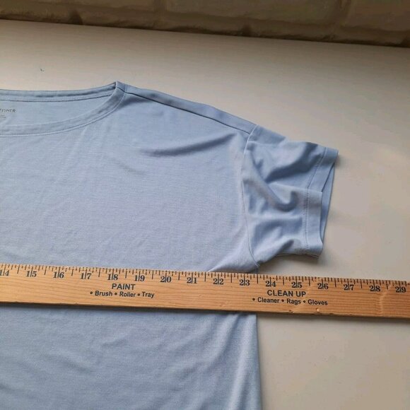 Eileen Fisher Top Womens Medium Boat Neck Tencel Soft Boxy Short Sleeve - Picture 6 of 8